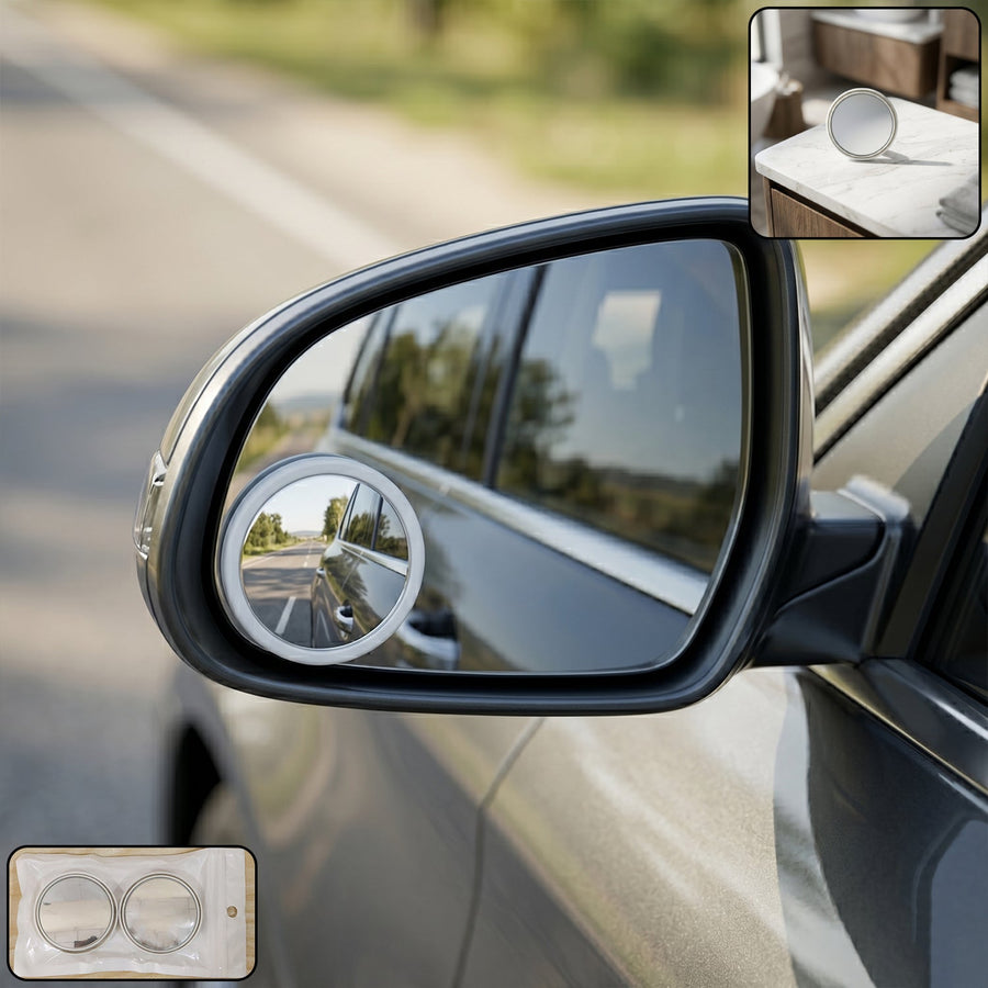 360 Degree Adjustable Car Blind Spot Mirror (2 Pc)