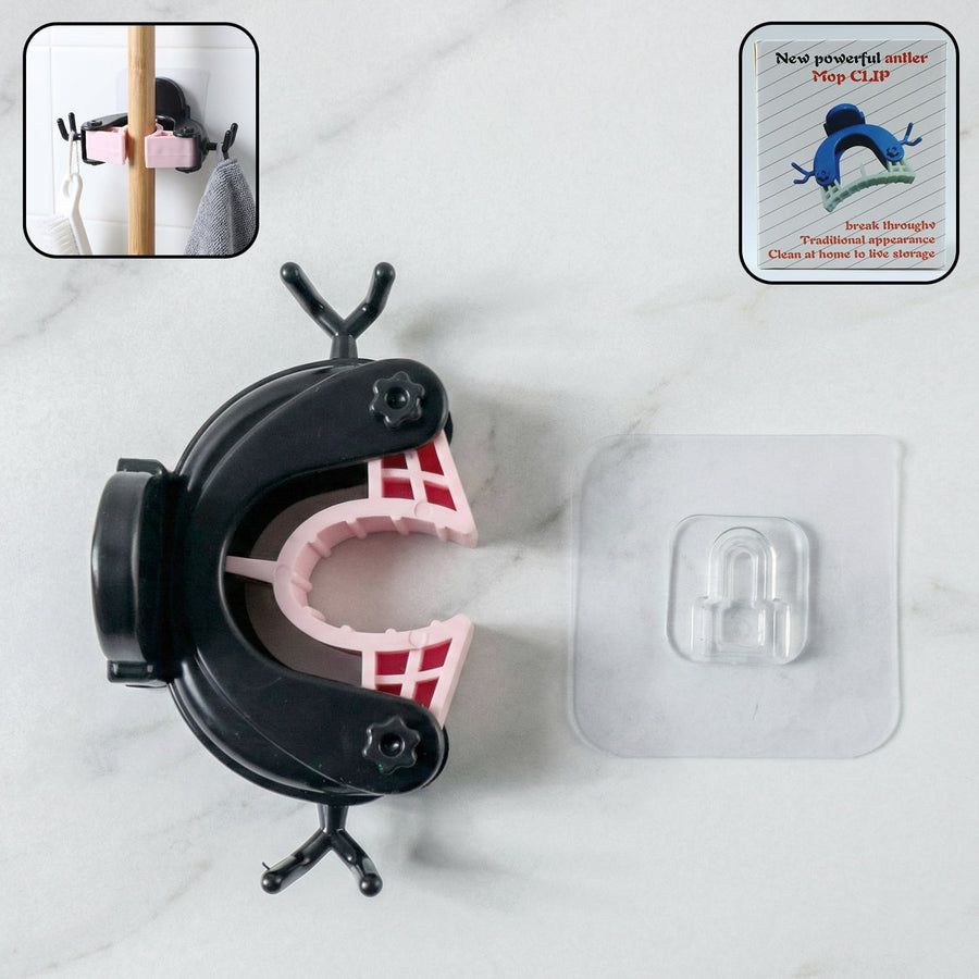 Powerful Antler Style Wall Mounted Mop & Broom Holder (1 Pc)