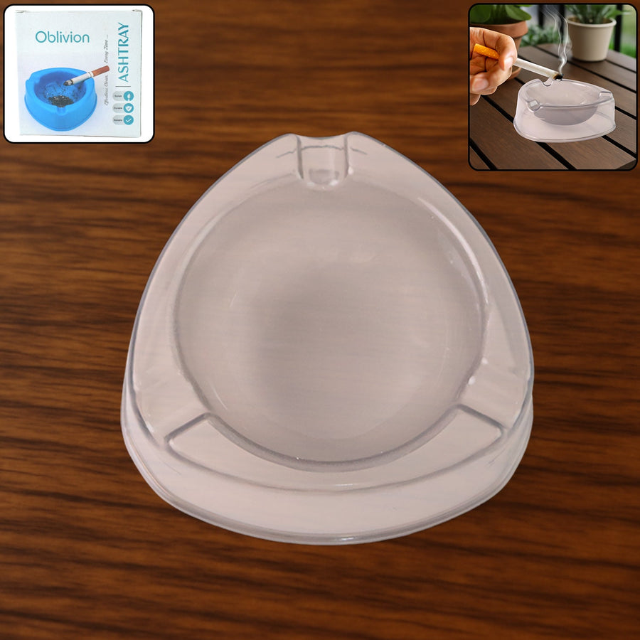 Oblivion Transparent White Ashtray with Cigarette Holder Grooves (1 Pc)