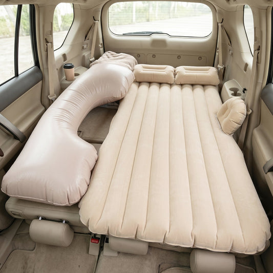 Portable Car Air Mattress Bed Set Beige - Main View
