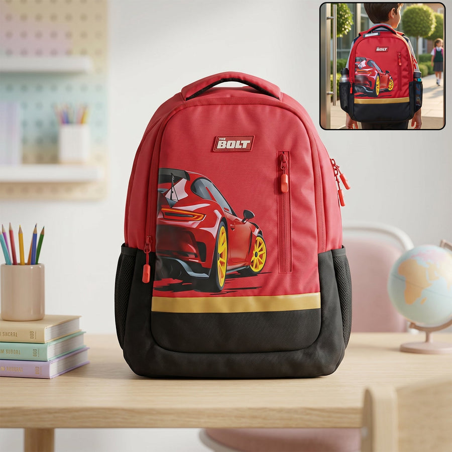 19-inch School Bag with Car Design for Kids