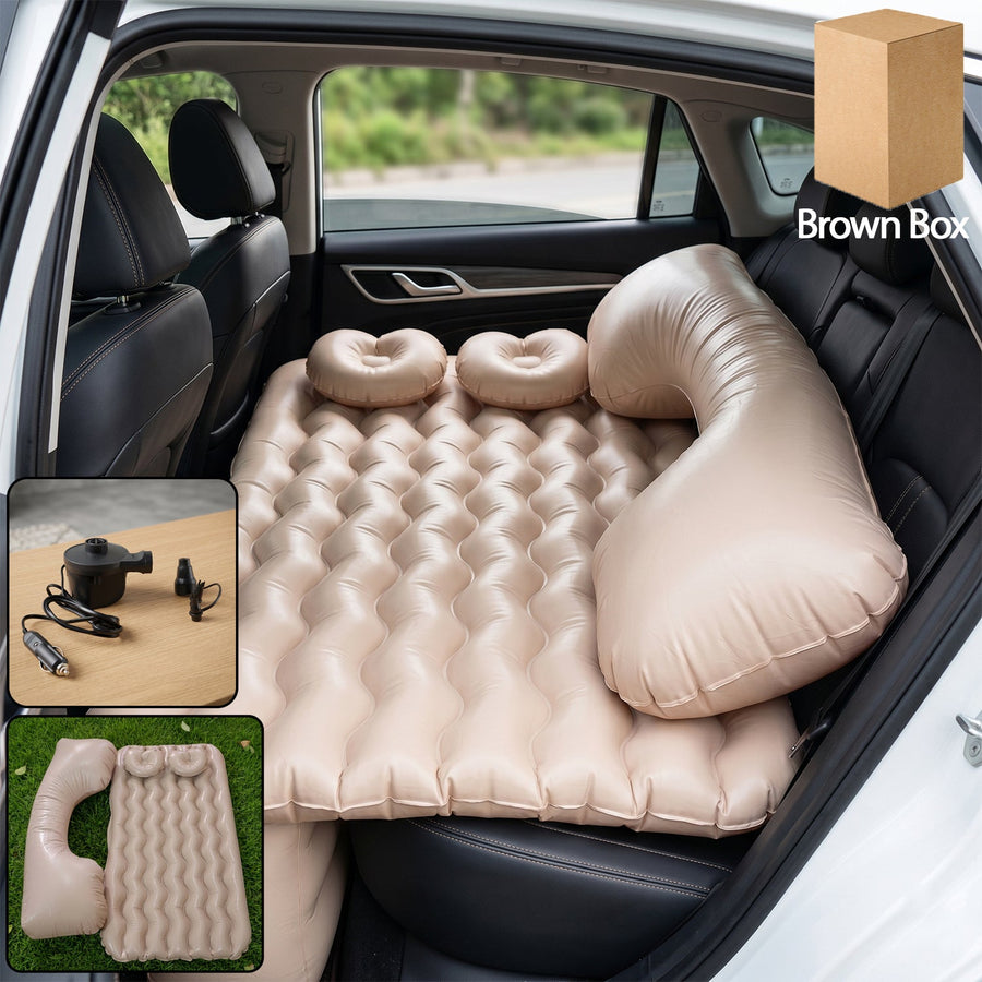 Car Air Mattress Bed Set with Inflatable Pillows and Air Pump for Comfortable Travel Sleeping (1 Set)