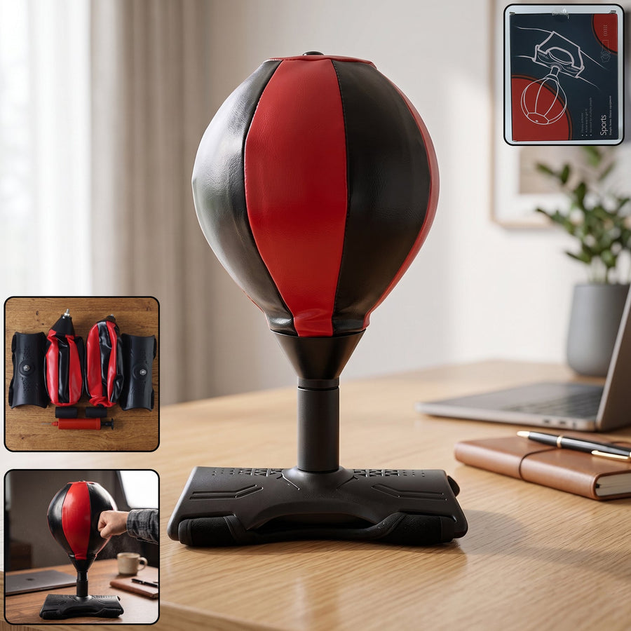 Portable B-Grade Inflatable Punching Bag with Air Pump (1 Pc)