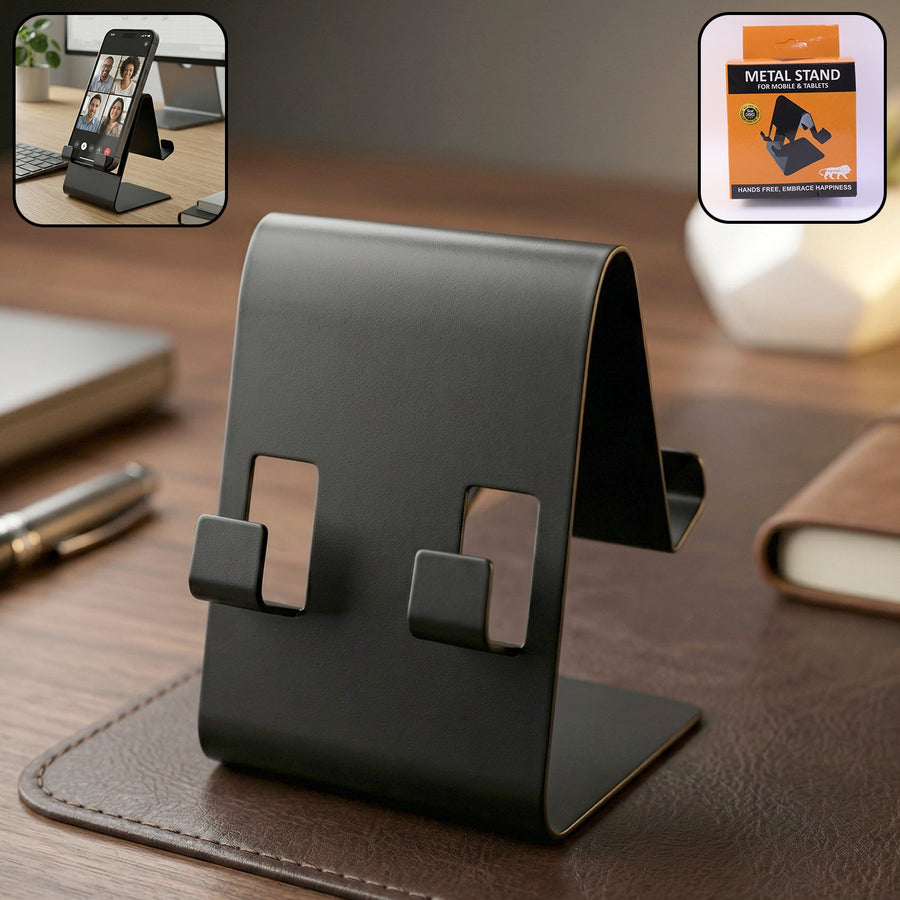 Metal Mobile Phone & Tablet Stand (1 Pc, Black Color)