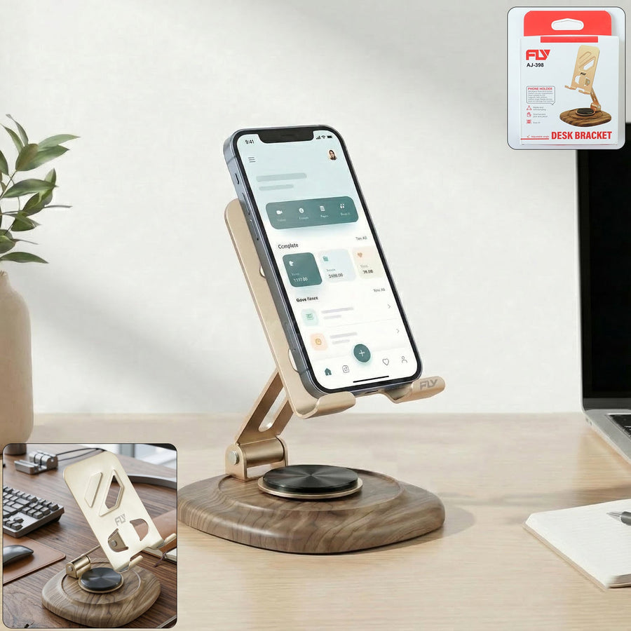 Adjustable Metal Desk Phone Stand with Plastic Base (1 Pc)