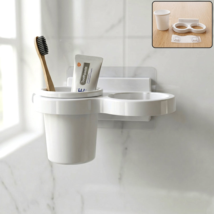 Wall Mounted Toothbrush Holder Set (1 Set)