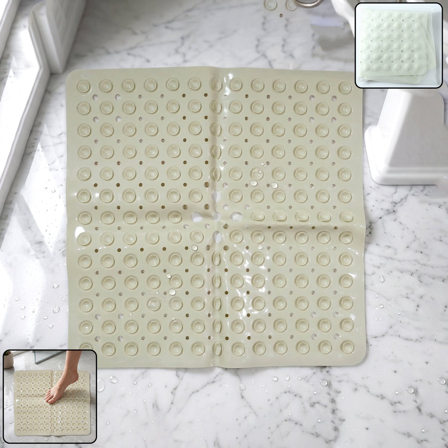 Anti-Slip Bath Mat with Suction Cups (1 Pc, 53x53 Cm)