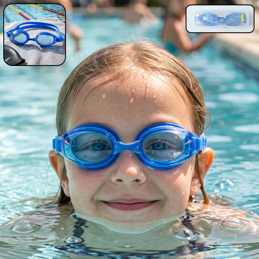 Kids Premium Swimming Goggles with Crystal Clear Lens and Secure Fit – 1 Pc