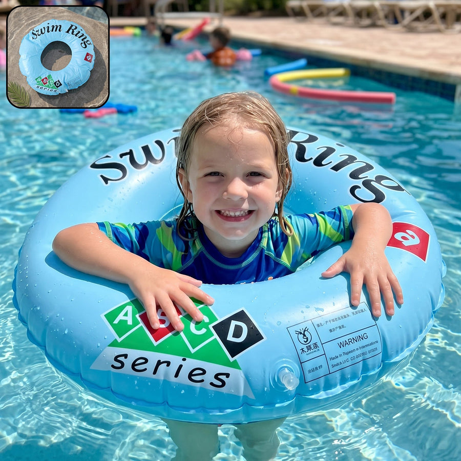 Classic Inflatable Swim Ring for Kids Pool Tube Float ABCD Design  – 1 Pc