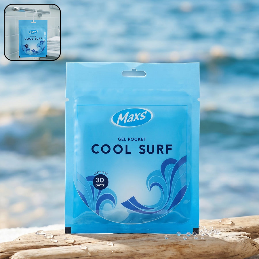 Maxs Cool Surf Gel Air Freshener Pocket Long Lasting 10 Gm
