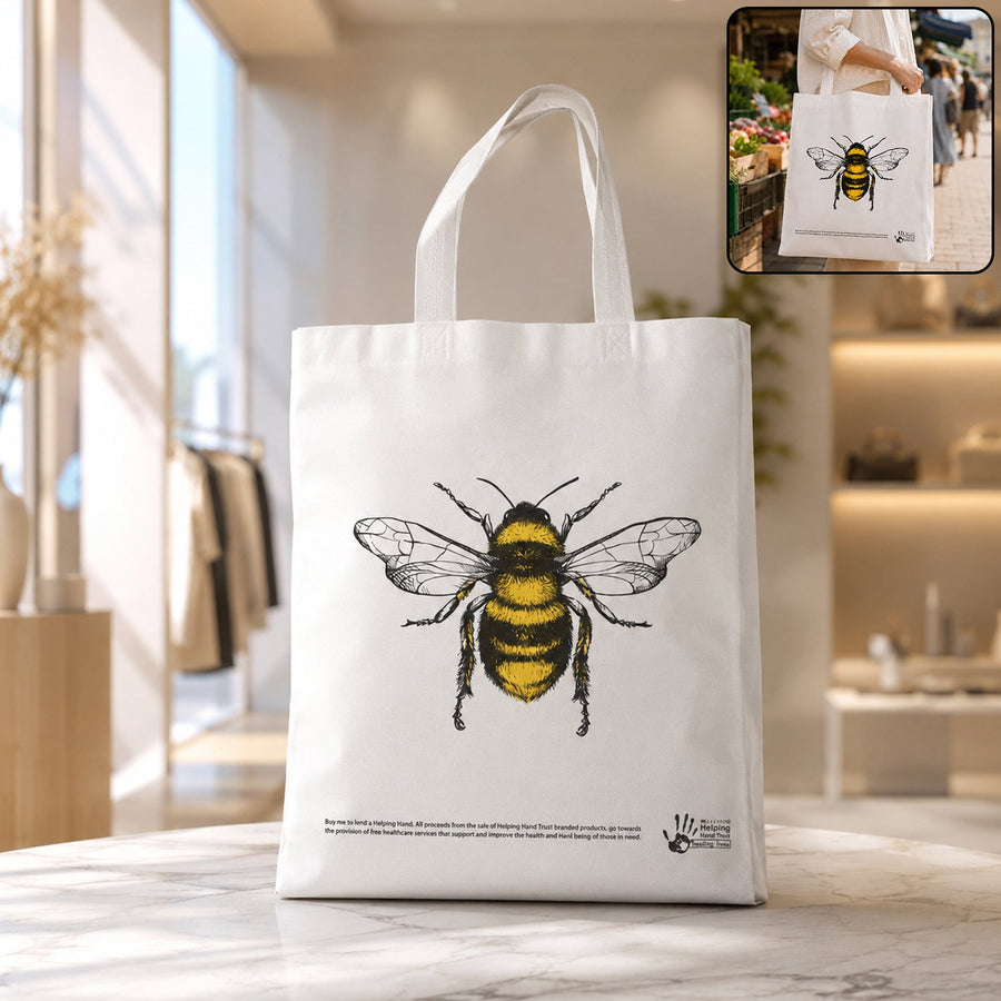 Multipurpose Carry Hand Bag with Bee Print (1 Pc)