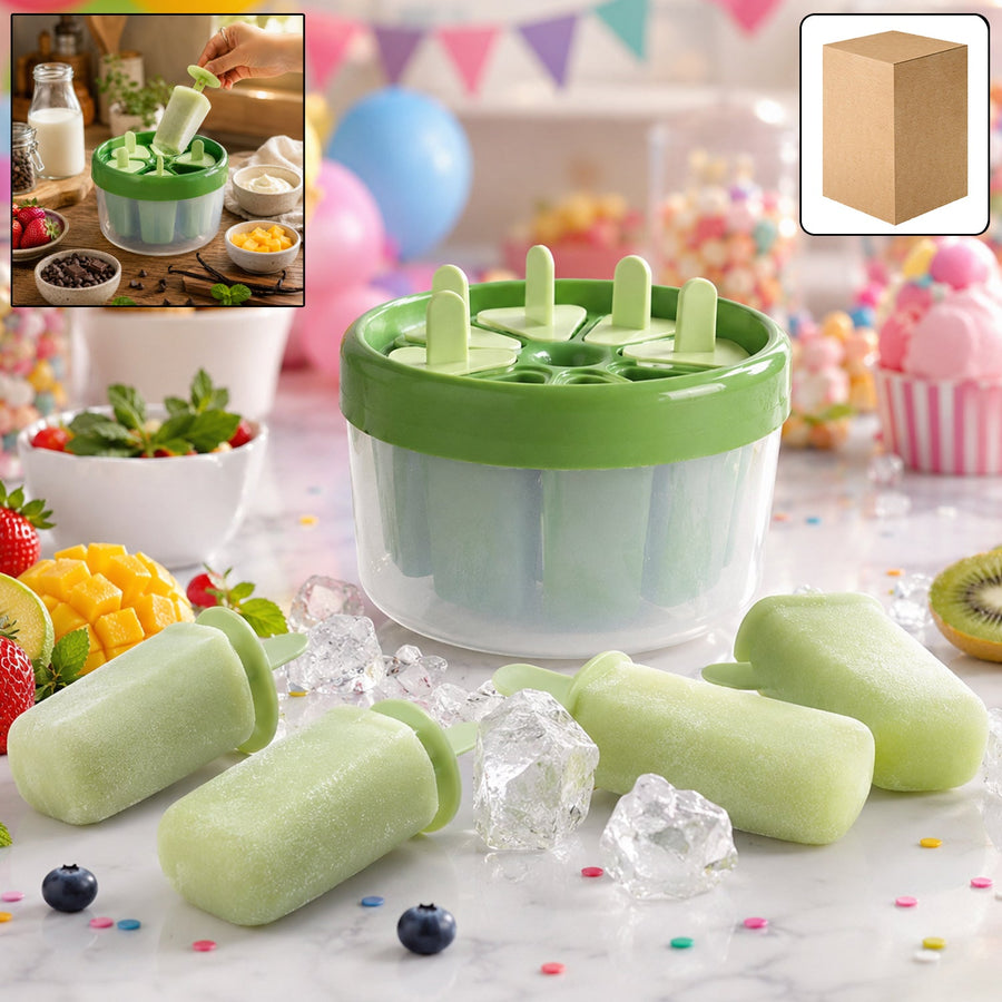 Plastic Ice Candy Popsicle Maker (8 Mold / 1 Set)