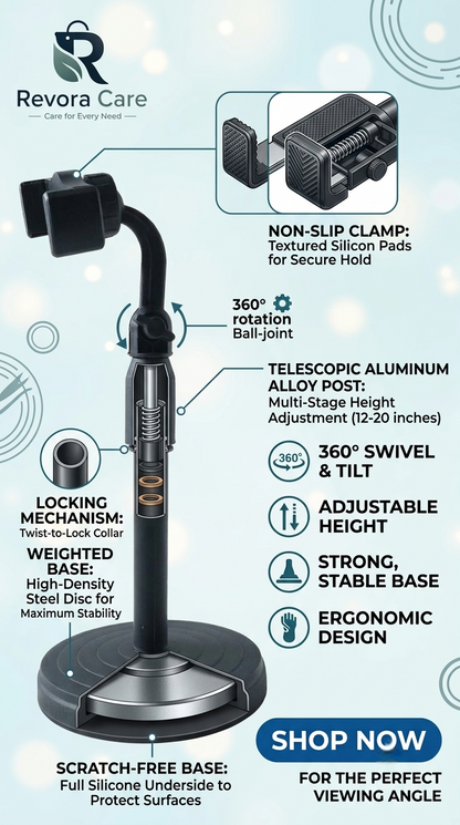 Revora SnapGrip Adjustable 360° Rotating Mobile Phone Holder