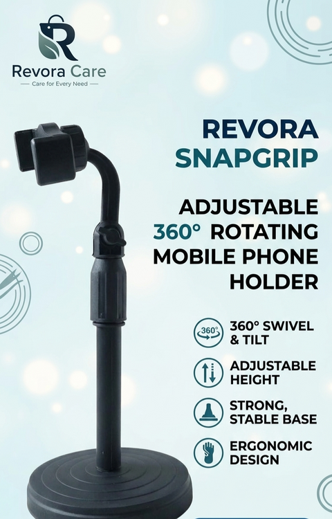 Revora SnapGrip Adjustable 360° Rotating Mobile Phone Holder