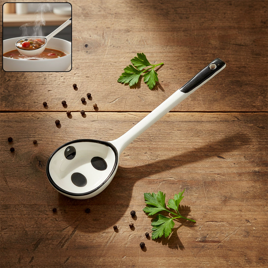 Premium 17 cm Heat-Resistant Ceramic Soup Ladle